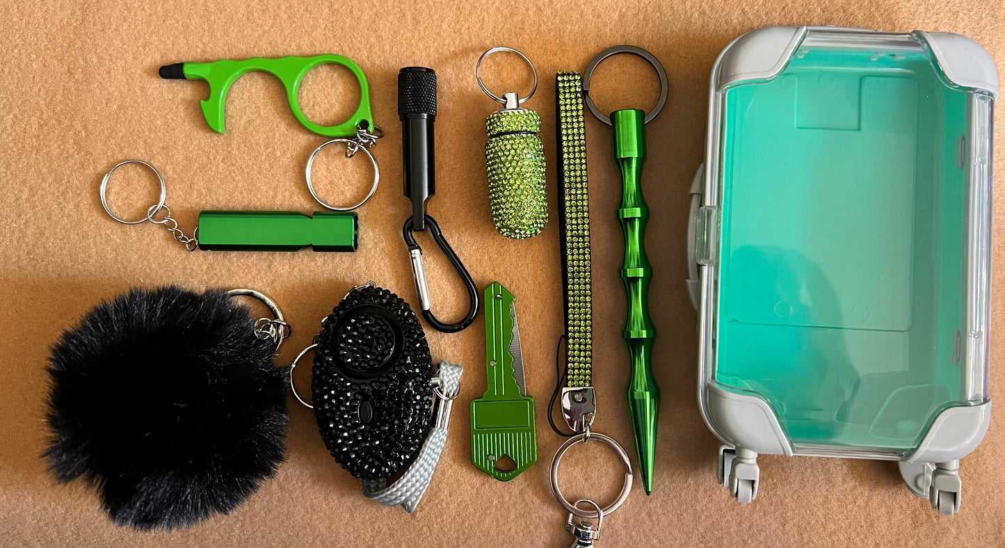 Green DIY Self Defense Keychain