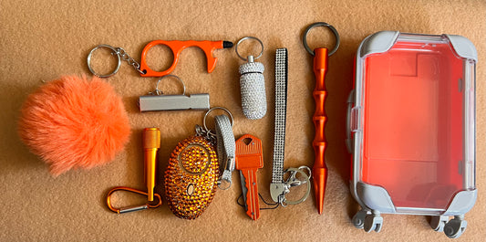 Orange diy self defense keychain