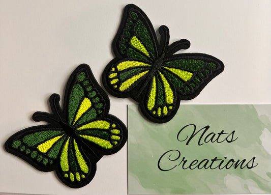 003- Green butterfly chenille patch