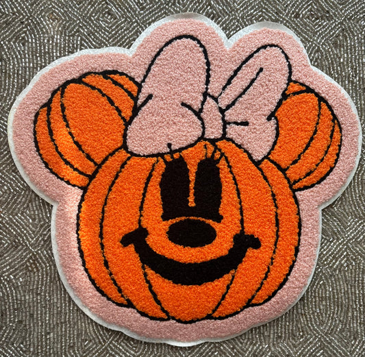 Pumpkin head chenille patch