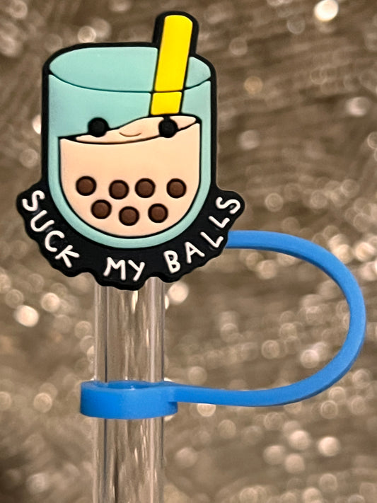 Suck my balls straw topper