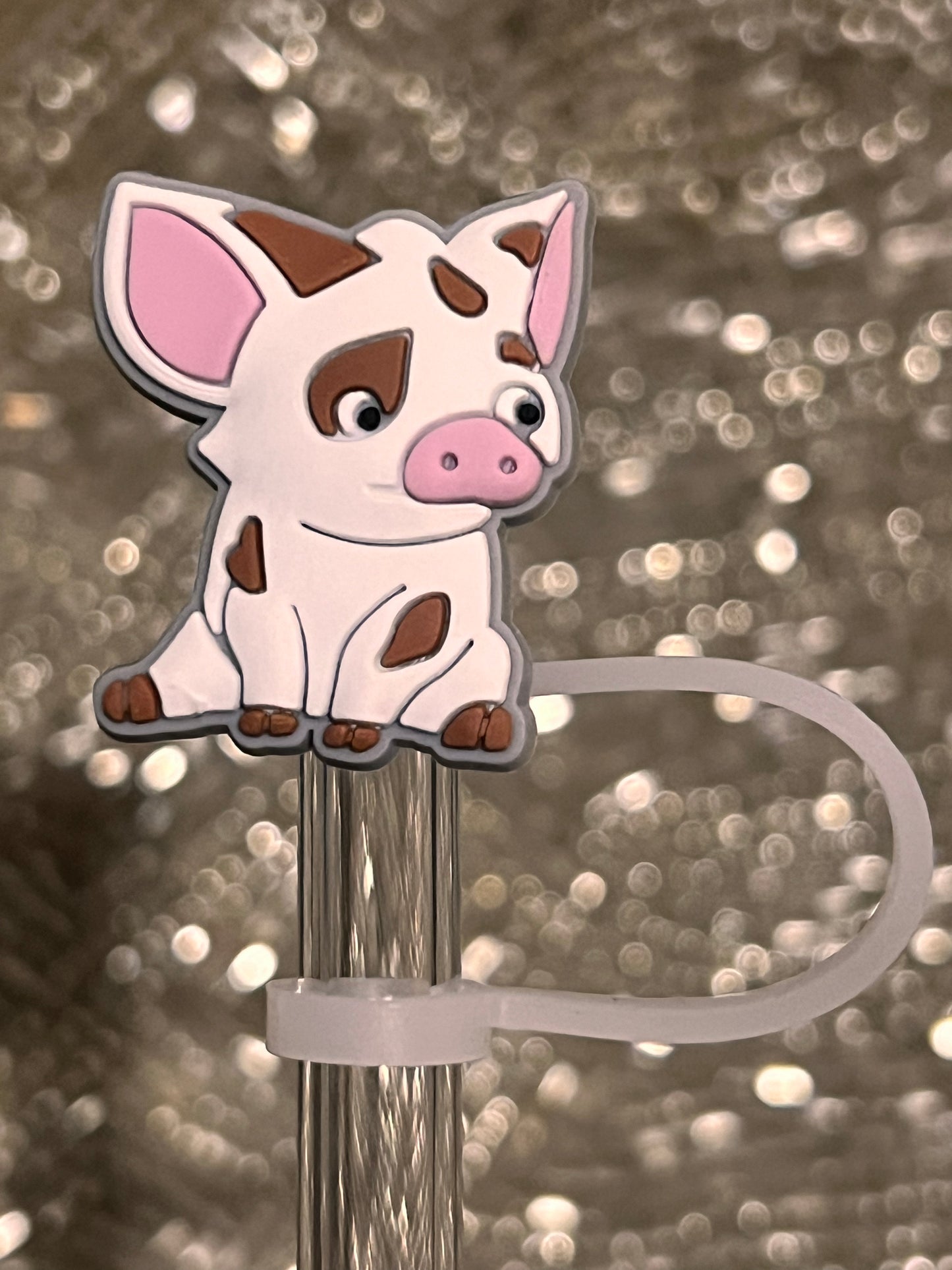 Piggy straw topper