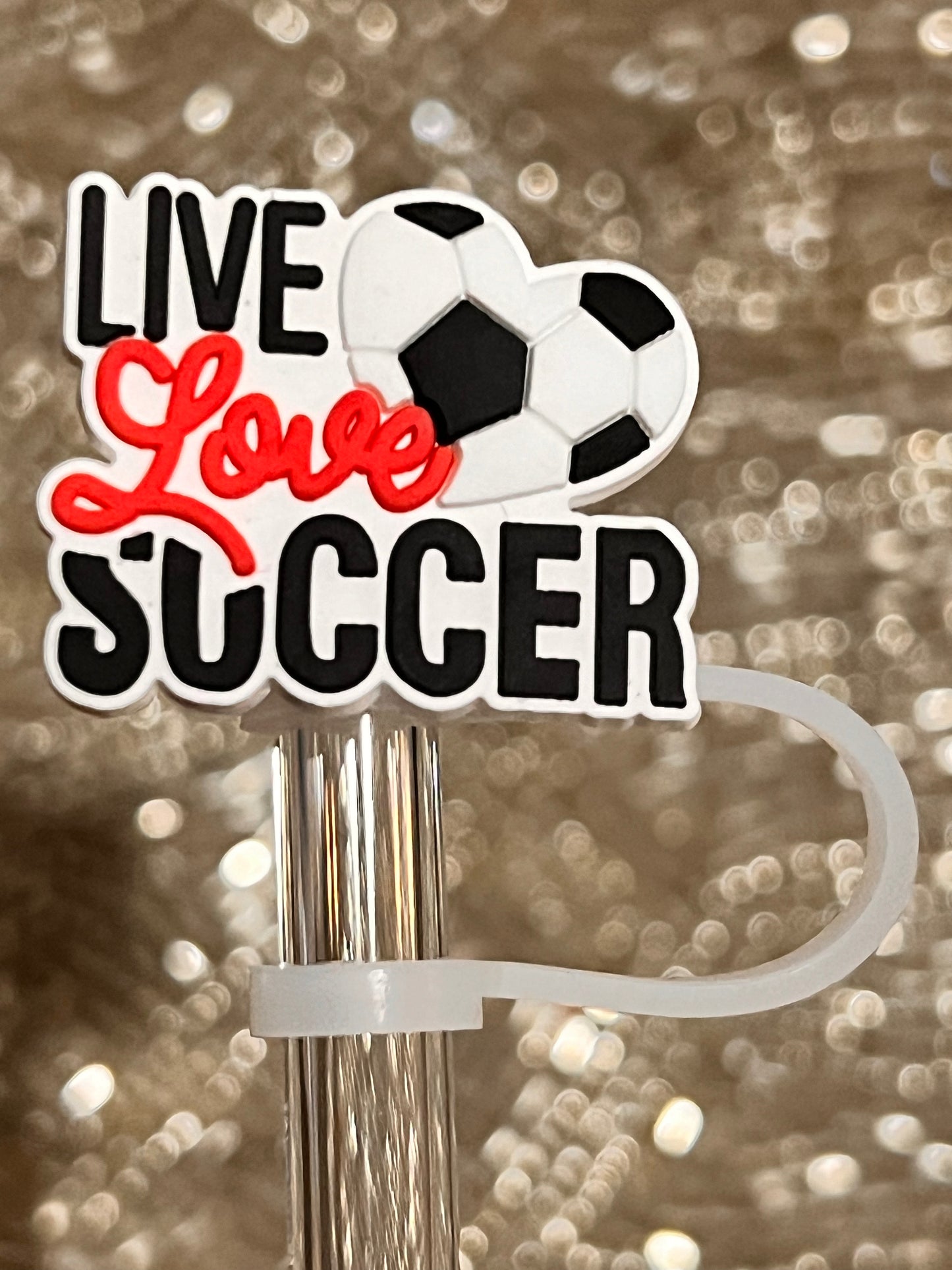 Love soccer straw topper