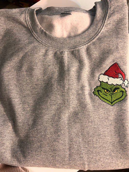 Grinch Crewneck embroidered